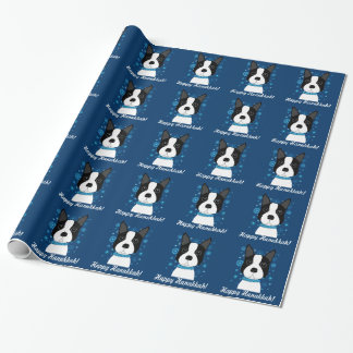 Regalo Papel de embalaje feliz de Jánuca Boston Terrier