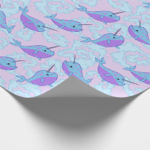 Papel de embalaje feliz del modelo de Narwhal