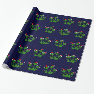 Regalo Papel de embalaje feliz del navidad de las ranas