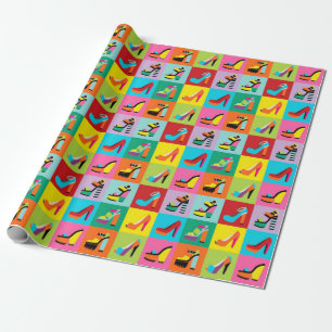 Regalo Papel de embalaje femenino colorido de los zapatos