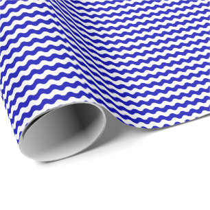 Regalo Papel de embalaje fino de las ondas del azul real