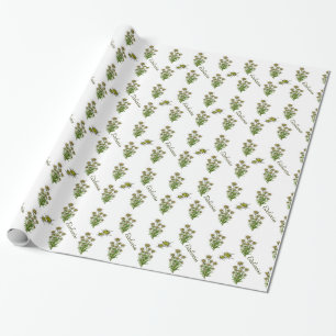 Regalo Papel de embalaje floral blanco de Edelweiss