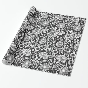 Regalo Papel de embalaje floral de B&W