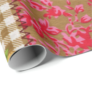 Regalo Papel de embalaje floral de la tela
