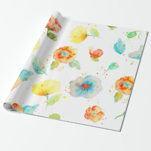 Regalo Papel de embalaje floral del modelo de la amapola