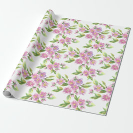 Regalo Papel de embalaje floral rosado romántico