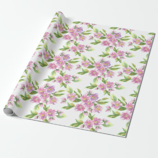Regalo Papel de embalaje floral rosado romántico