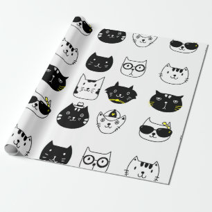 Regalo Papel de embalaje fresco de los gatos para