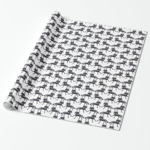 Regalo Papel de embalaje frisio negro galopante del