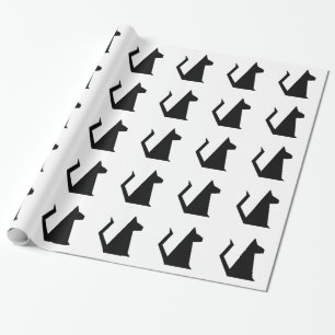 Regalo Papel de embalaje geométrico del gato negro