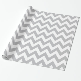 Regalo Papel de embalaje gris claro y blanco de Chevron