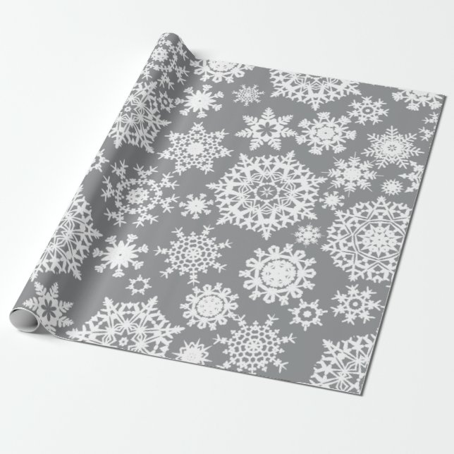 Regalo Papel de embalaje gris del modelo del copo de (Desenrollado)