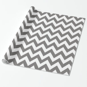 Regalo Papel de embalaje gris oscuro y blanco de Chevron