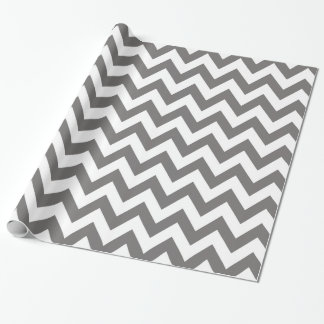 Regalo Papel de embalaje gris oscuro y blanco de Chevron