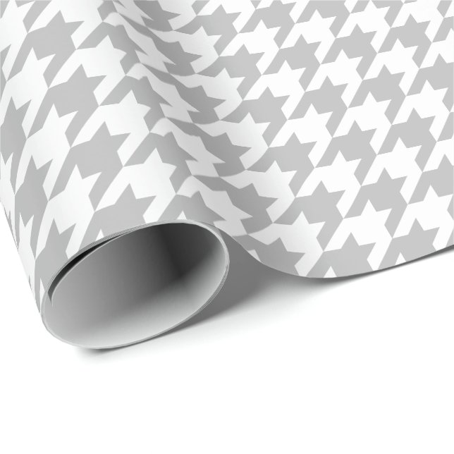 Regalo Papel de embalaje gris y blanco medio de (Esquina del rollo)