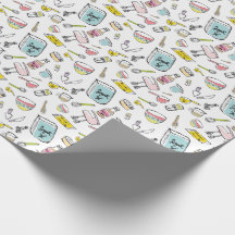 Papel de embalaje Handdrawn del modelo de la