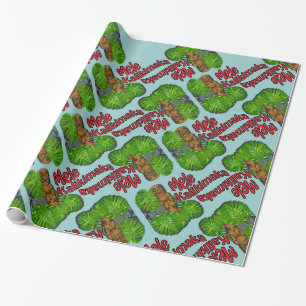 Regalo Papel de embalaje hawaiano de Tiki Mele Kalikimaka