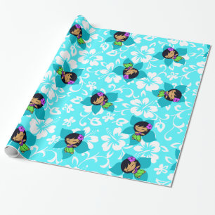 Regalo Papel de embalaje hawaiano del chica de Hula de