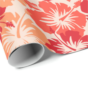 Regalo Papel de embalaje hawaiano floral del hibisco