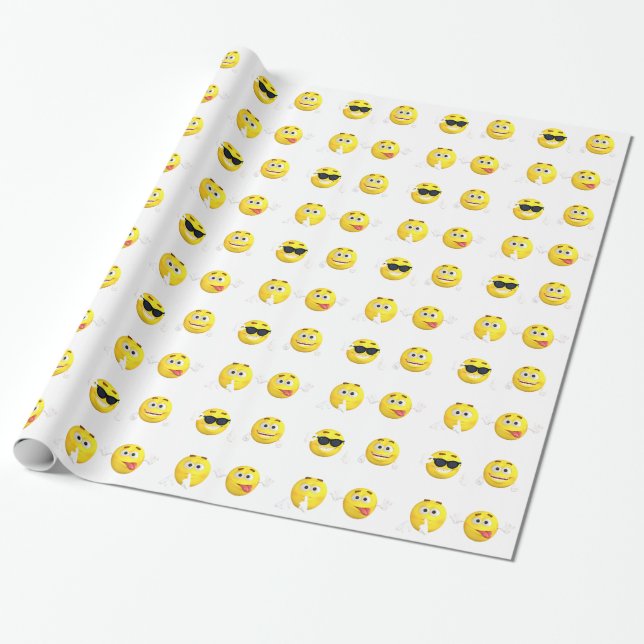 Regalo Papel de embalaje lindo de la emoji (Desenrollado)