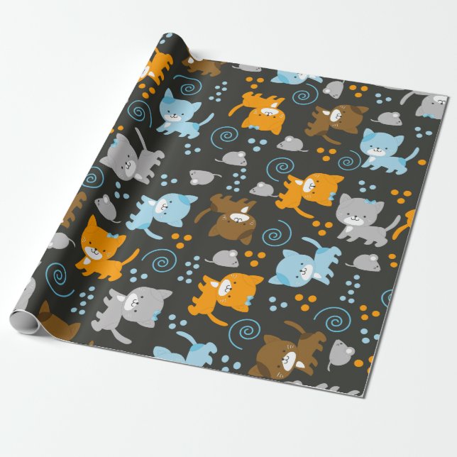 Regalo Papel de embalaje lindo de los gatos (Desenrollado)