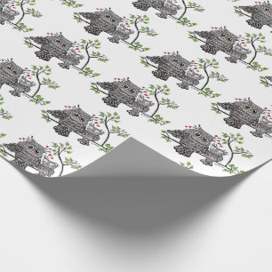 Regalo Papel de embalaje lindo de los pares del búho