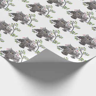 Regalo Papel de embalaje lindo de los pares del búho