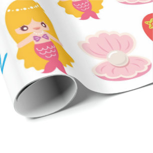 Regalo Papel de embalaje lindo del modelo de las sirenas