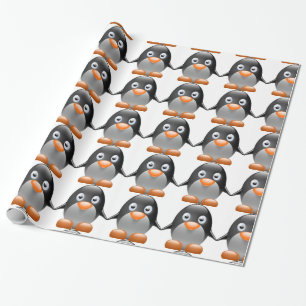 Regalo Papel de embalaje lindo del pingüino
