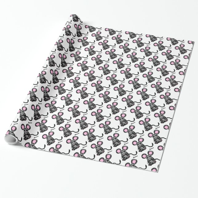 Regalo Papel de embalaje lindo del ratón (Desenrollado)