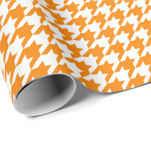 Regalo Papel de embalaje medio de Houndstooth del naranja