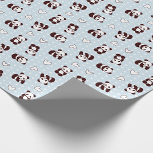 Regalo Papel de embalaje modelado azul del oso de panda