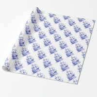 Papel de embalaje náutico del modelo