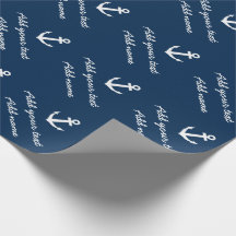 Papel de embalaje náutico personalizado del ancla