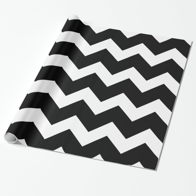Regalo Papel de embalaje negro caliente de Chevron (Desenrollado)