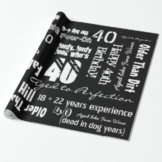 Regalo Papel de embalaje negro cumpleaños divertido de