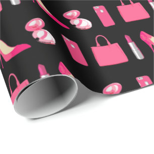 Regalo Papel de embalaje negro de las cosas femeninas