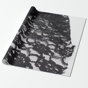 Regalo Papel de embalaje negro del cordón