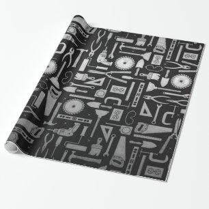 Regalo Papel de embalaje negro y de plata de las