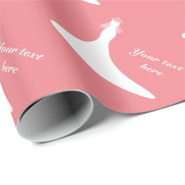 Regalo Papel de embalaje nupcial rosado coralino de