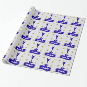 Regalo Papel de embalaje personalizado azul de la