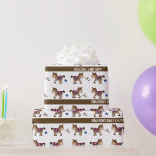 Regalo Papel de embalaje personalizado caballo occidental