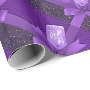 Regalo Papel de embalaje púrpura del paquete del navidad