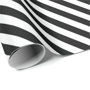 Regalo Papel de embalaje rayado blanco y negro