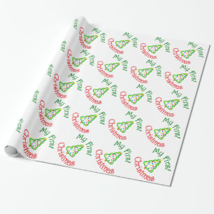 Regalo Papel de embalaje recién nacido del primer navida