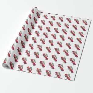 Regalo Papel de embalaje retro de la furgoneta del día d