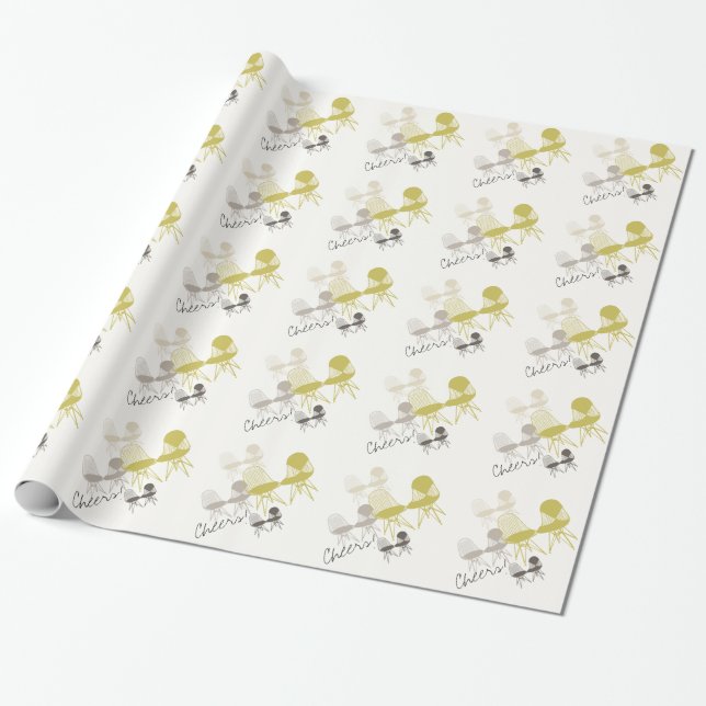 Regalo Papel de embalaje retro del modelo de la silla de (Desenrollado)