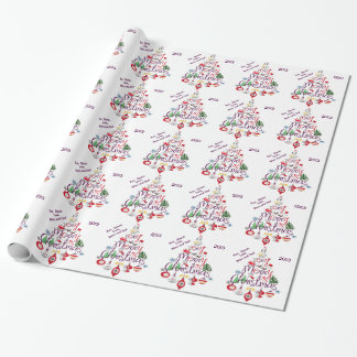 Regalo Papel de embalaje retro personalizado del árbol de