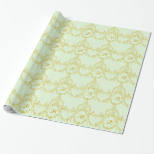 Regalo Papel de embalaje rococó afiligranado elegante de