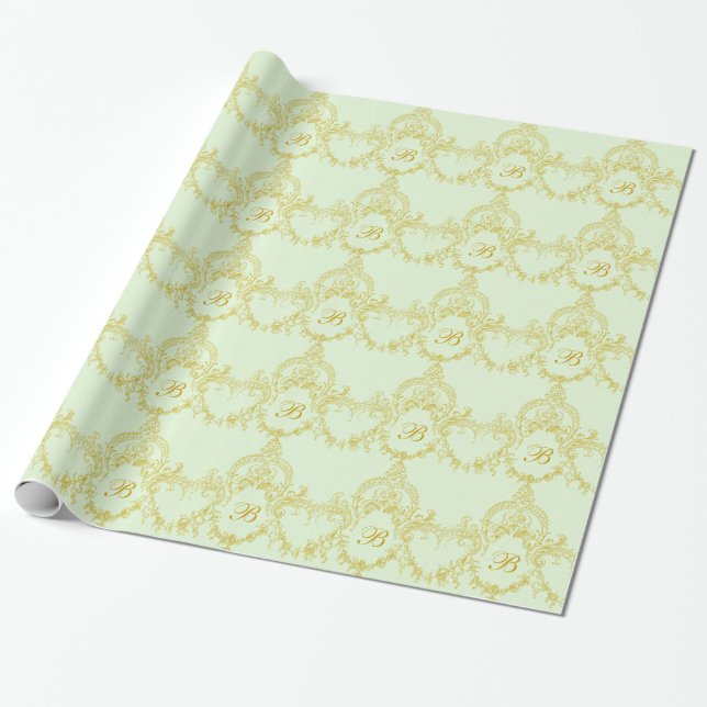 Regalo Papel de embalaje rococó afiligranado elegante del (Desenrollado)